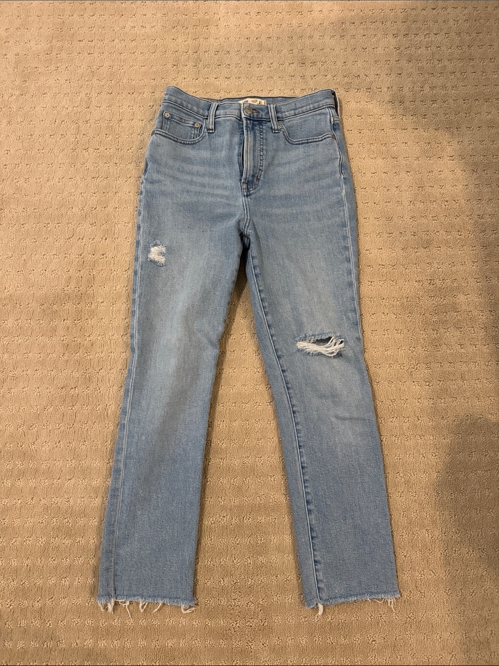 Light Blue Distressed High-Rise Women’s Jeans - Madewell Perfect Vintage